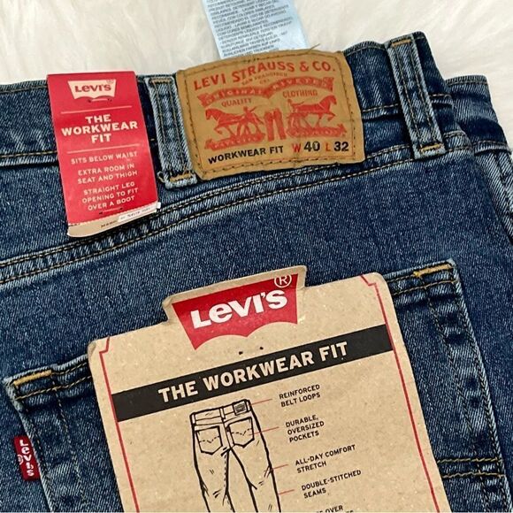 Levi’s Workwear Fit Dark Wash Denim Jeans 40/32 - Picture 2 of 6